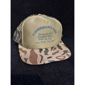 Vintage Snapback Mesh Hat/Cap Fisherman`s Code Camo